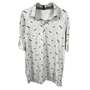 Anderson Ord Men's Performance Wear Paddle Board Print Short Sleeve Golf Polo- L